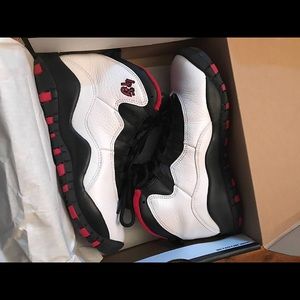 Air Jordan 10 Retro BG White/Black- True Red